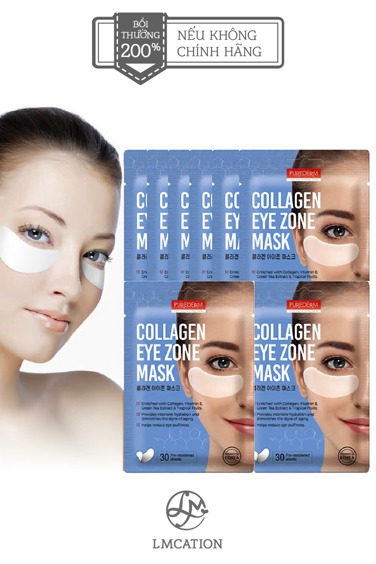Pack of 30 Korean Collagen Eye Masks