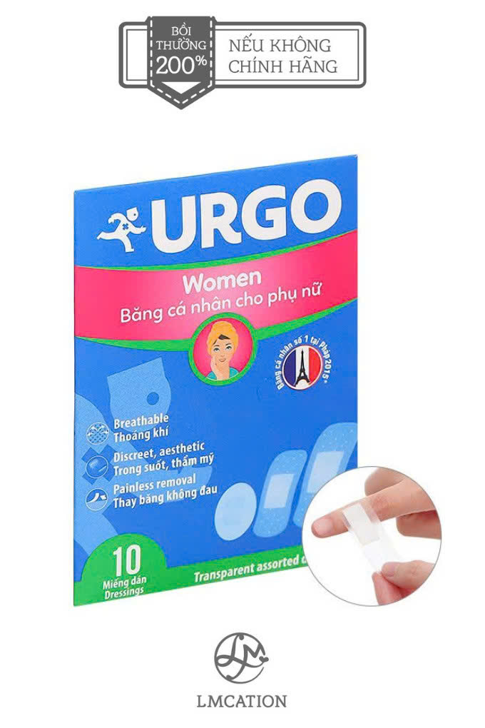 Hộp 10 miếng băng cá nhân trong suốt khử trùng kháng khuẩn, chính hãng