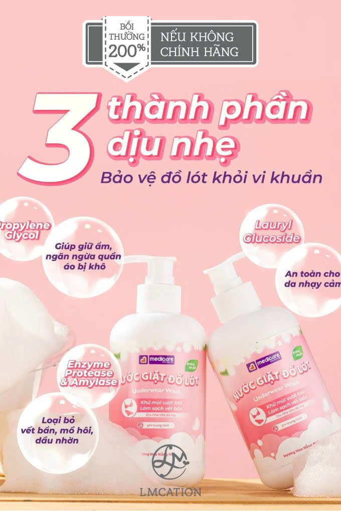 Nước Giặt Đồ Lót Kháng Khuẩn – Sạch Dịu Nhẹ, Bảo Vệ Vùng Nhạy Cảm