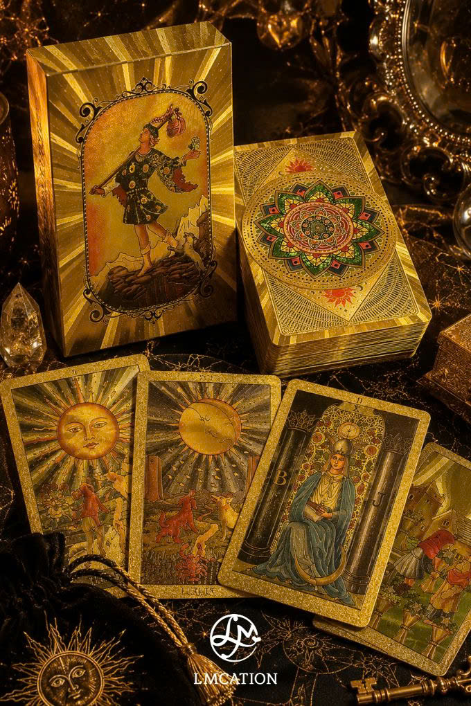 Unique Golden Tarot deck