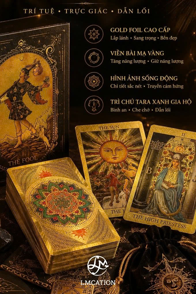 Unique Golden Tarot deck