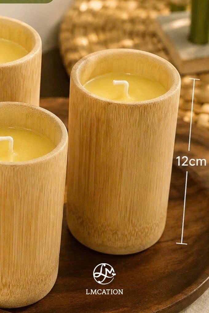 LMcation Eco-Friendly Bamboo Tube Butter Candle – Tibetan Vegetable Butter