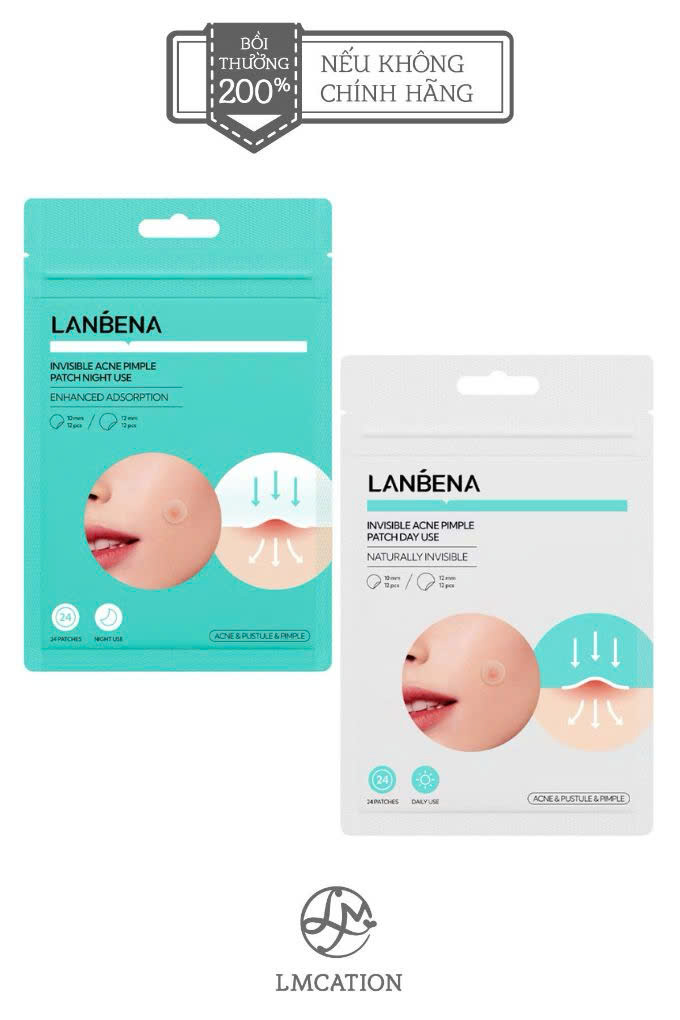 Bộ 34-39 miếng dán mụn ban ngày & đêm nhiều size
