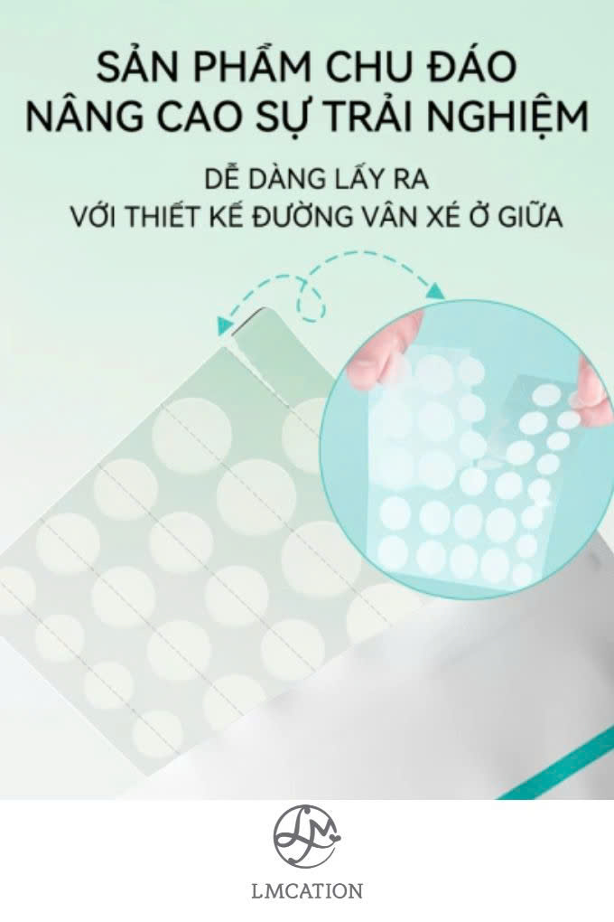 Bộ 34-39 miếng dán mụn ban ngày & đêm nhiều size