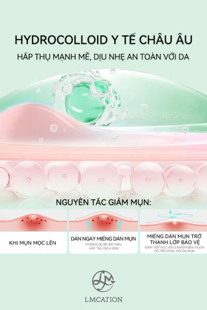 Bộ 34-39 miếng dán mụn ban ngày & đêm nhiều size