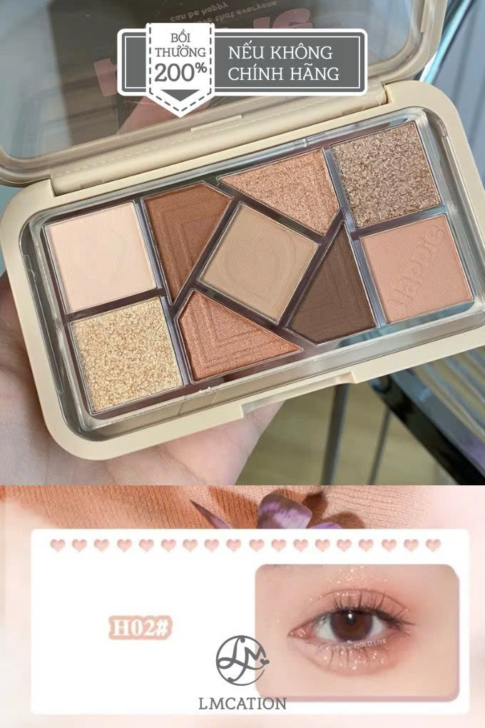 9-color versatile eyeshadow palette with smooth matte and shimmer finishes
