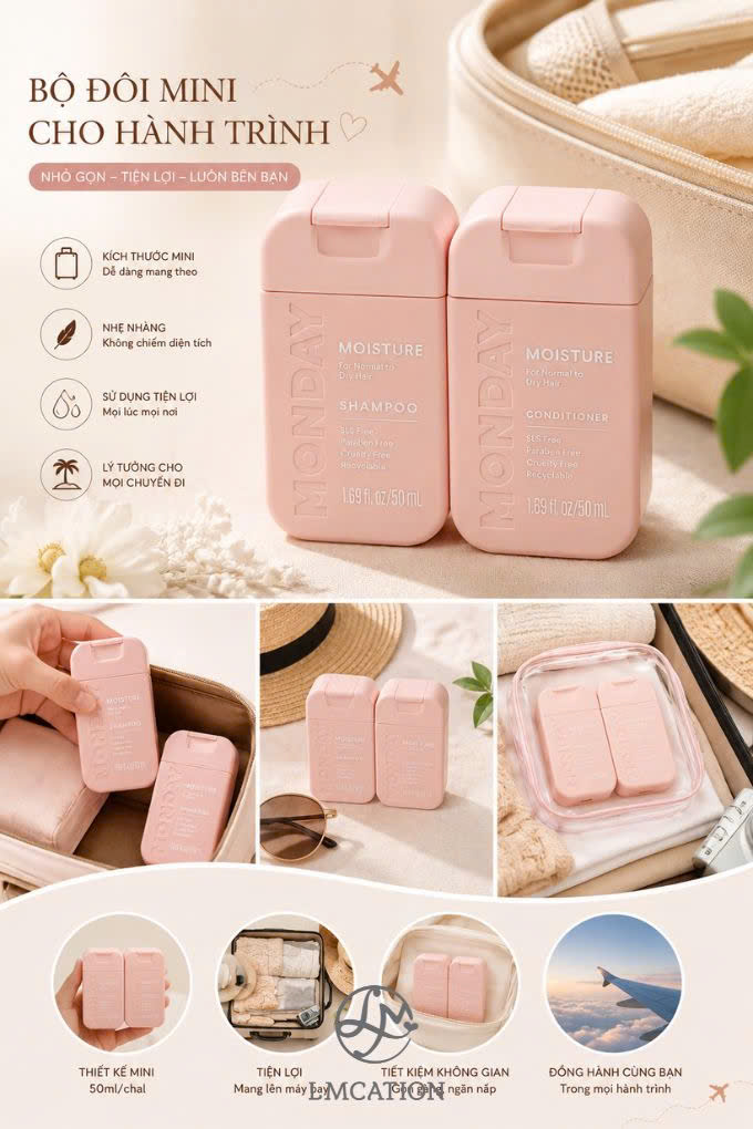 Monday Haircare mini-size shampoo & conditioner for damaged hair
