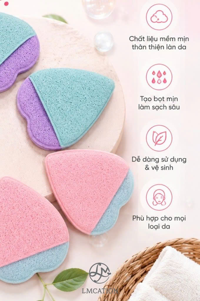 Mút rửa mặt 2 mặt cao cấp