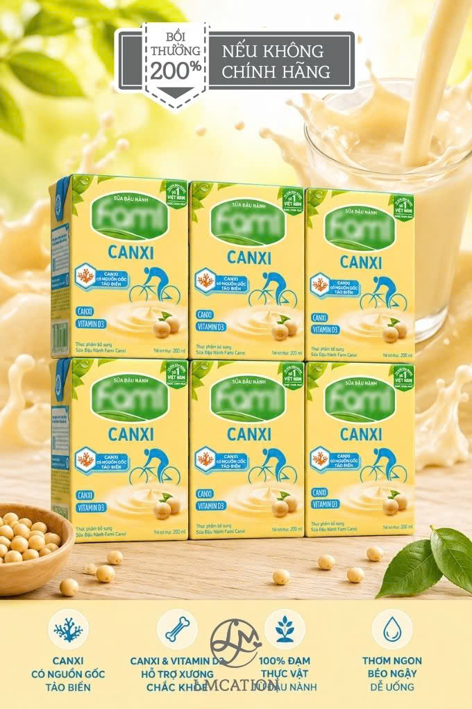 Sữa đậu nành bổ sung Canxi & dưỡng chất làm đẹp