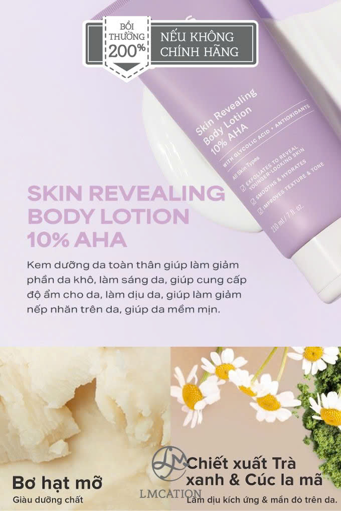 AHA Brightening Body Lotion – Helps Brighten & Even Skin Tone, Authentic U.S. Product